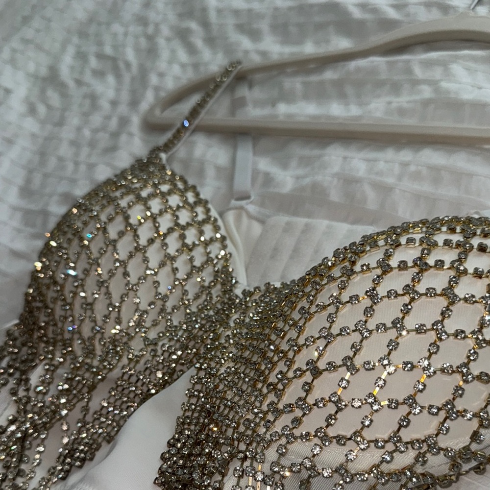 Windsor Silver Rhinestone Crop Top - Picture 5 of 13